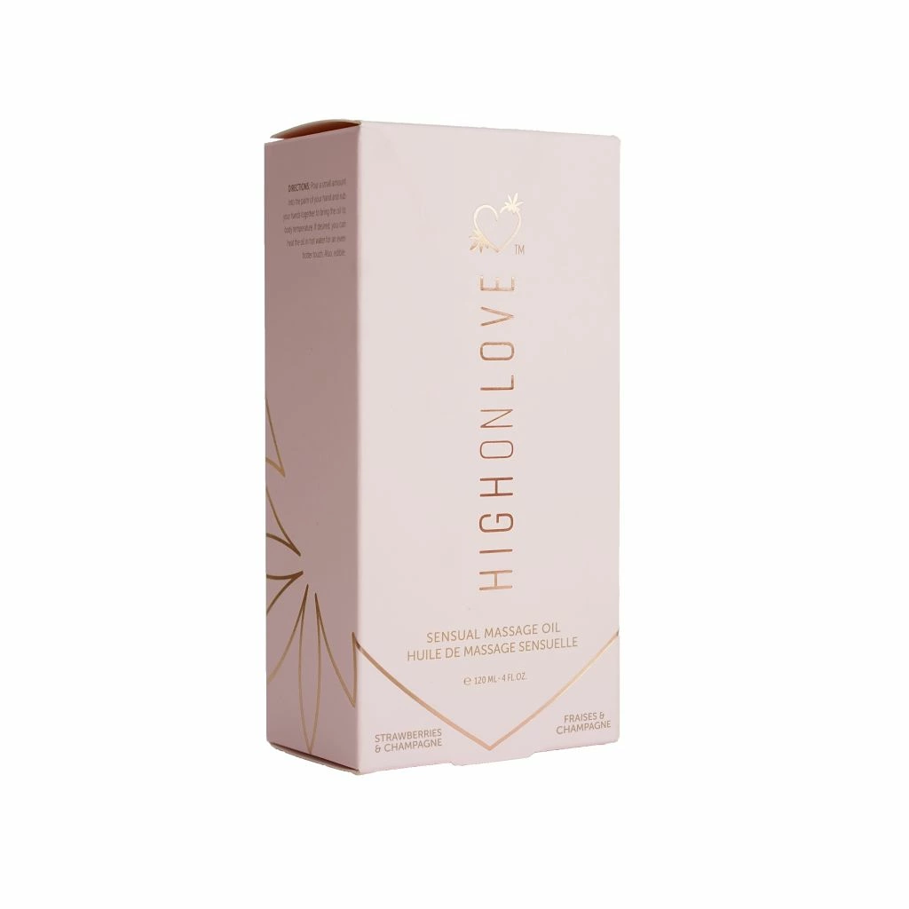 HighOnLove Olejek do masażu Strawberries Champagne, 120 ml — zdjęcie 3