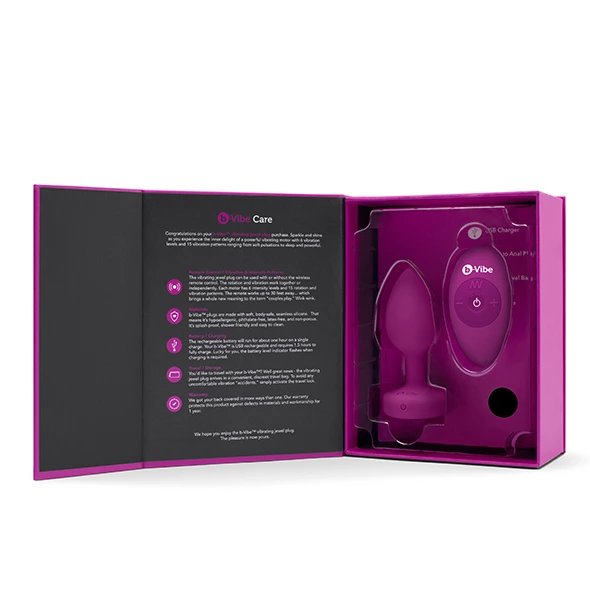 b-Vibe Jewel Plug S/M Pink Ruby — zdjęcie 3