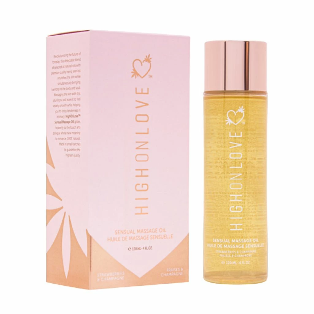 HighOnLove Olejek do masażu Strawberries Champagne, 120 ml