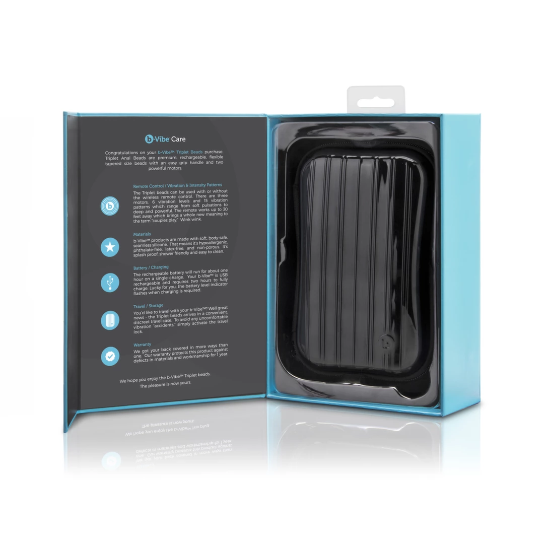 b-Vibe Triplet Black, korek analny — zdjęcie 3