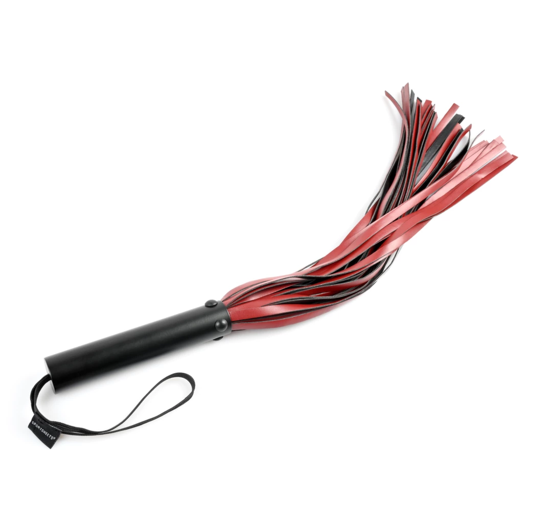 Sportsheets Saffron Flogger czarno-czerwony, uchwyt, pejcz — zdjęcie 4